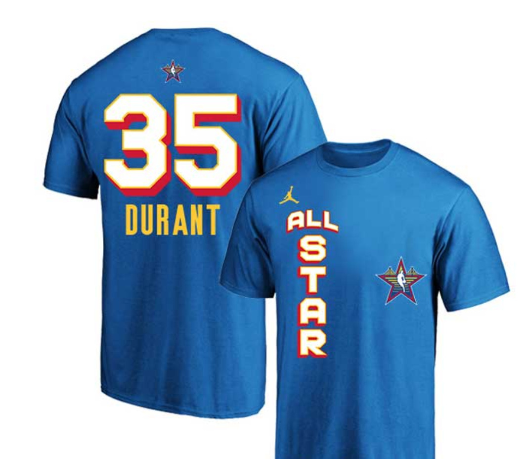 Men 2025 NBA all Star 35 Durant blue T Shirt